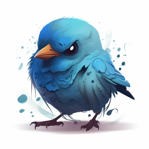 Blue Bird cute feathered tweet pet